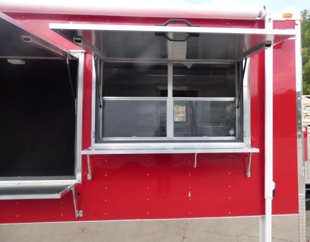 8.5' x 28' Concession Food Trailer Red Catering Event Trailer