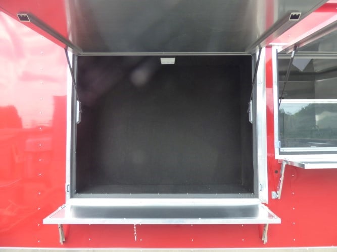 8.5' x 28' Concession Food Trailer Red Catering Event Trailer