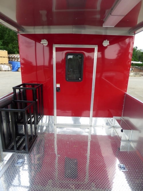 8.5' x 28' Concession Food Trailer Red Catering Event Trailer