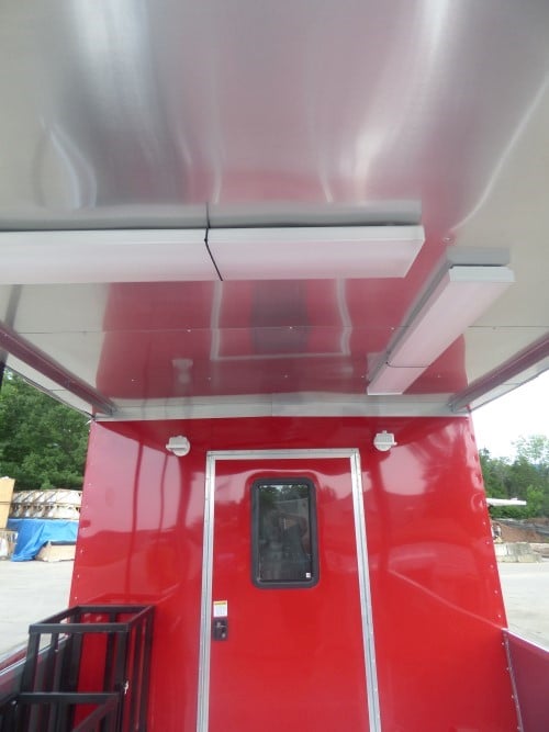 8.5' x 28' Concession Food Trailer Red Catering Event Trailer