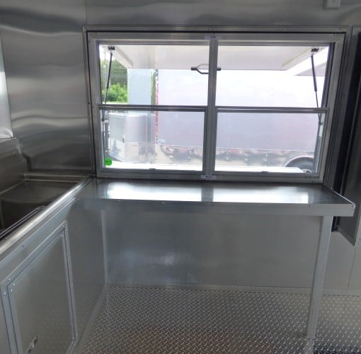 8.5' x 28' Concession Food Trailer Red Catering Event Trailer