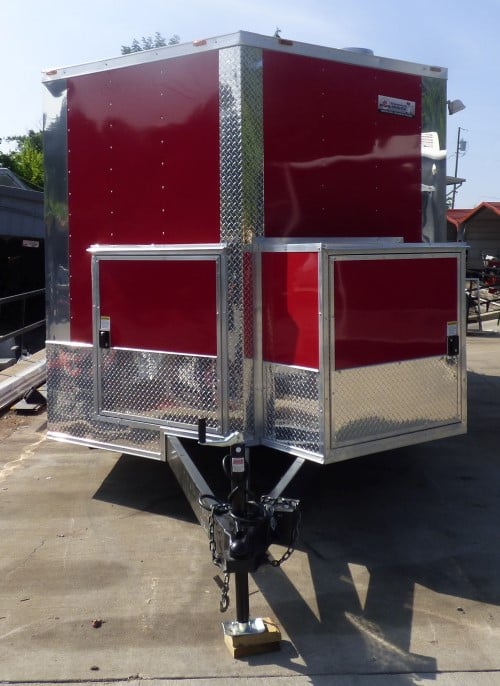 8.5' x 16' Concession Trailer Red Food With Appliances