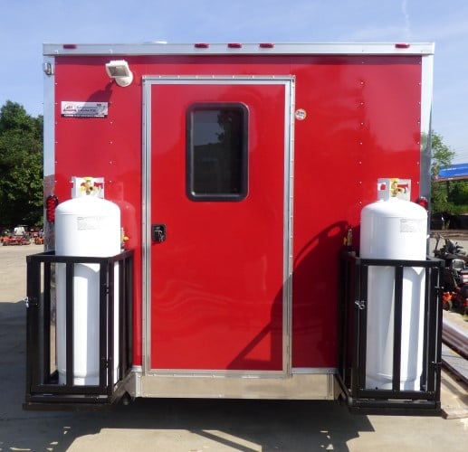 8.5' x 16' Concession Trailer Red Food With Appliances