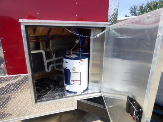 8.5' x 16' Concession Trailer Red Food With Appliances