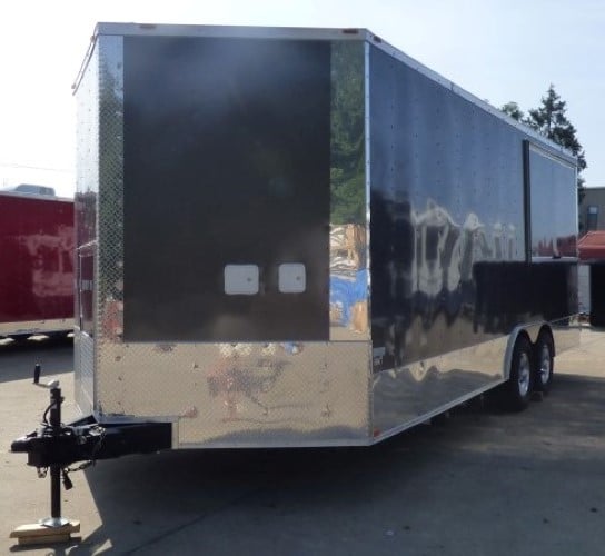 8.5' x 20' Concession Food Trailer Charcoal Grey With Appliances