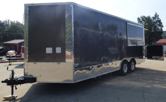 8.5' x 20' Concession Food Trailer Charcoal Grey Catering Event