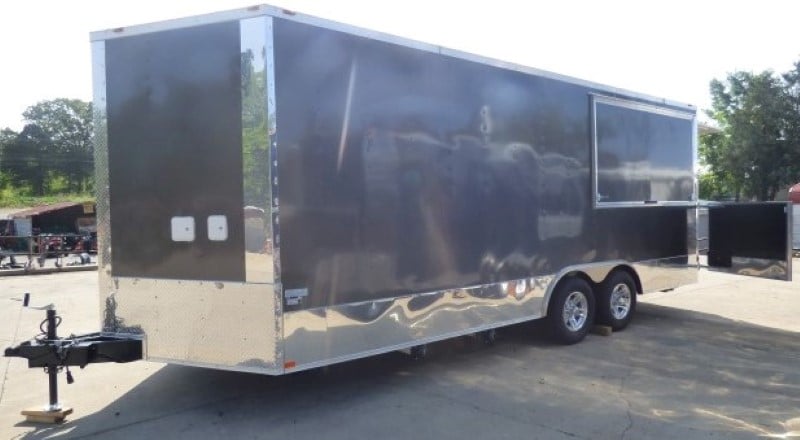 8.5' x 20' Concession Food Trailer Charcoal Grey With Appliances