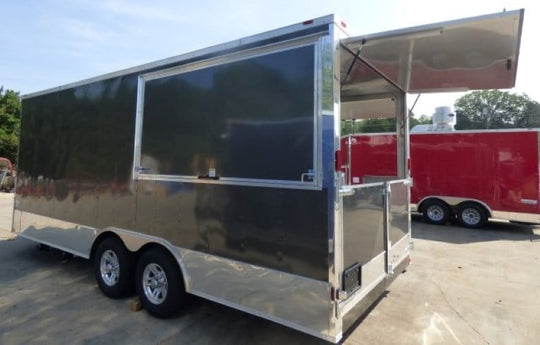 8.5' x 20' Concession Food Trailer Charcoal Grey Catering Event