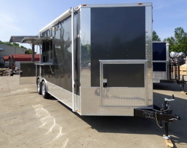 8.5' x 20' Concession Food Trailer Charcoal Grey Catering Event