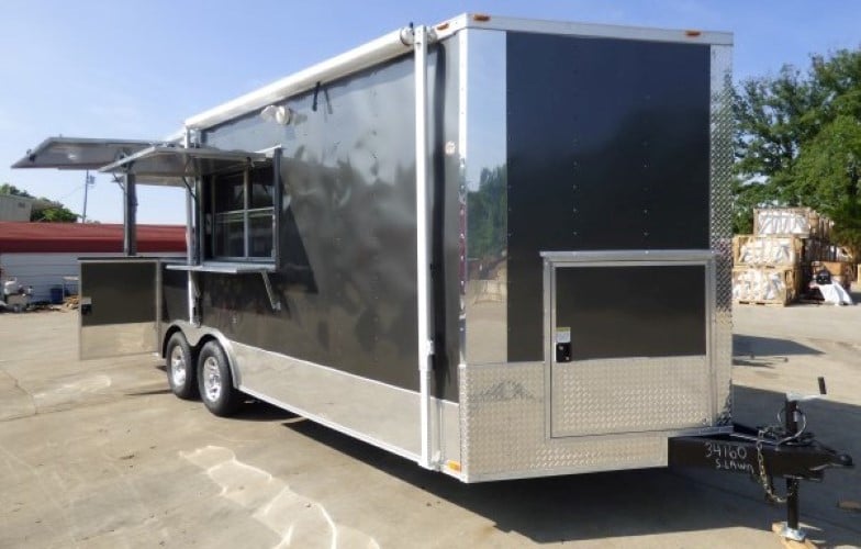 8.5' x 20' Concession Food Trailer Charcoal Grey Catering Event