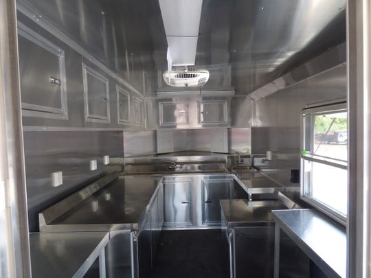 8.5' x 20' Concession Food Trailer Charcoal Grey Catering Event