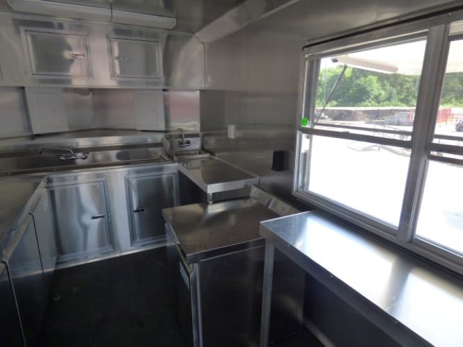 8.5' x 20' Concession Food Trailer Charcoal Grey With Appliances