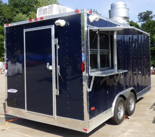 8.5' x 16' Concession Food Trailer Indigo Blue Catering Event