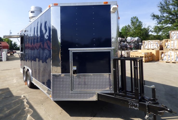 8.5' x 16' Concession Food Trailer Indigo Blue Catering Event