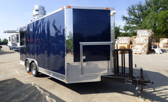 8.5' x 16' Concession Food Trailer Indigo Blue Catering Event