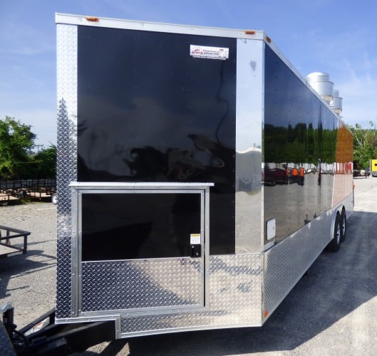 8.5' x 24' Concession Food Trailer Orange and Black With Appliances