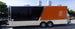 8.5' x 24' Concession Food Trailer Orange and Black With Appliances