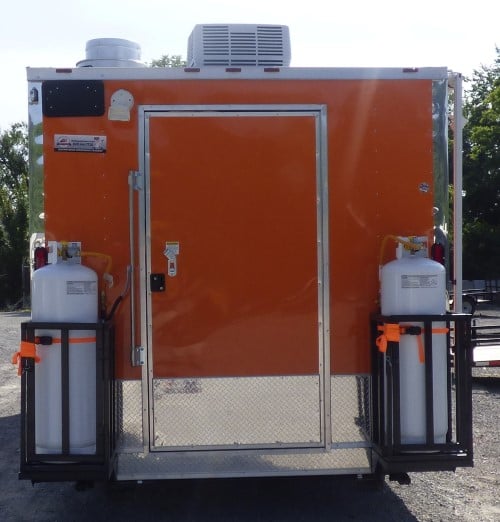 8.5' x 24' Concession Food Trailer Orange and Black With Appliances