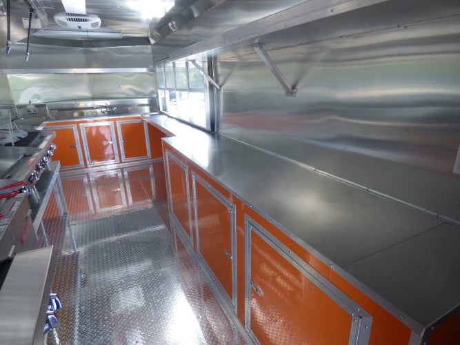 8.5' x 24' Concession Food Trailer Orange and Black With Appliances