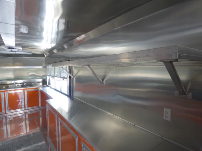 8.5' x 24' Concession Food Trailer Orange and Black With Appliances