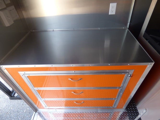 8.5' x 24' Concession Food Trailer Orange and Black With Appliances