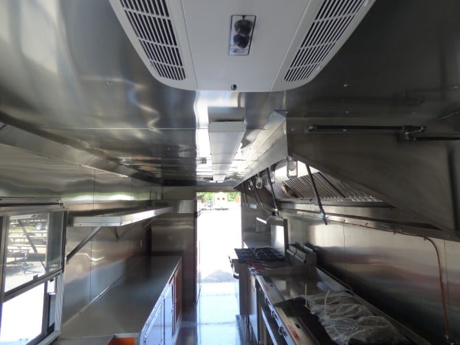 8.5' x 24' Concession Food Trailer Orange and Black With Appliances