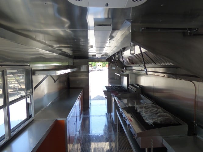 8.5' x 24' Concession Food Trailer Orange and Black With Appliances