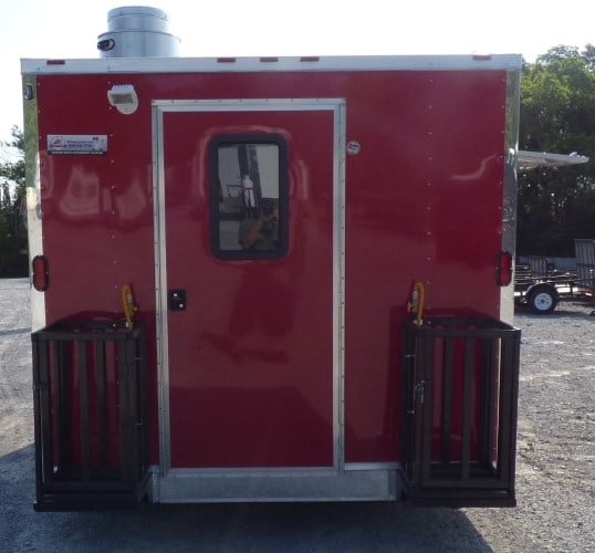 8.5' x 16' Concession Trailer Red Food With Appliances