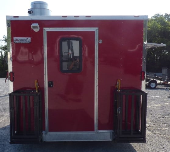 8.5' x 16' Concession Trailer Red Food With Appliances