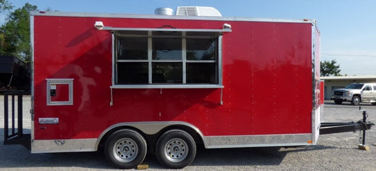 8.5' x 16' Concession Trailer Red Catering Event