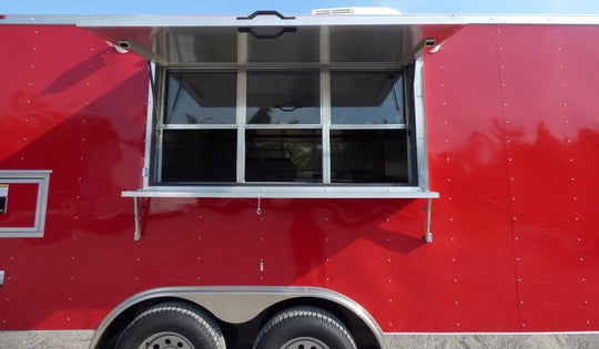 8.5' x 16' Concession Trailer Red Food With Appliances