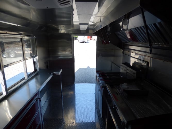 8.5' x 16' Concession Trailer Red Food With Appliances