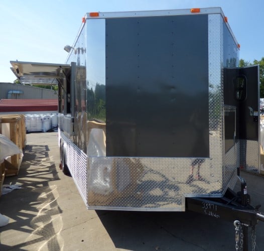 8.5' x 20' Concession Food Trailer Black Catering Event