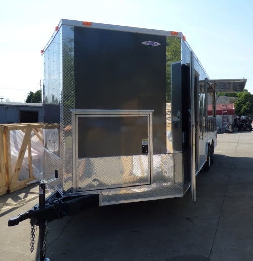 8.5' x 20' Concession Food Trailer Black Catering Event