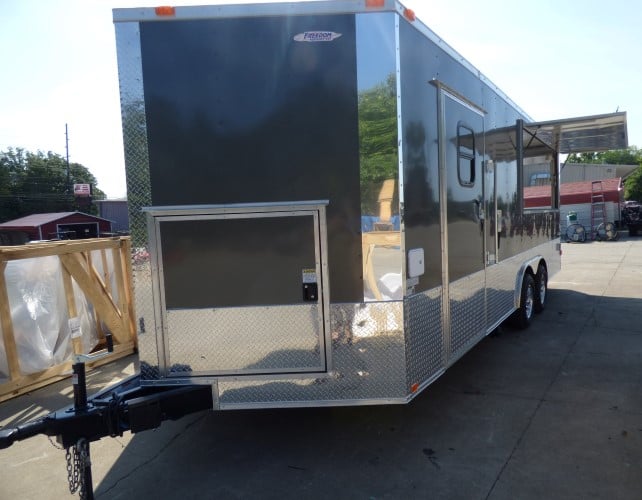 8.5' x 20' Concession Food Trailer Black Catering Event