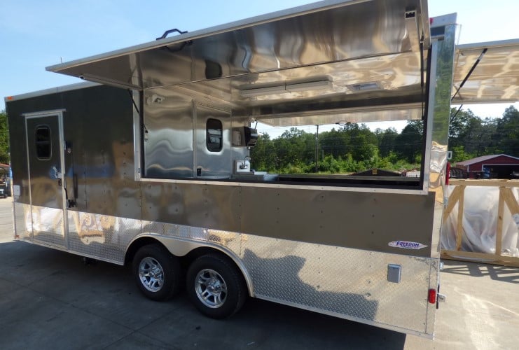 8.5' x 20' Concession Food Trailer Black Catering Event