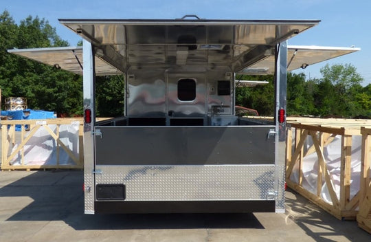 8.5' x 20' Concession Food Trailer Black Catering Event