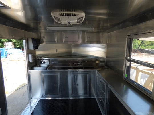 8.5' x 20' Concession Food Trailer Black Catering Event