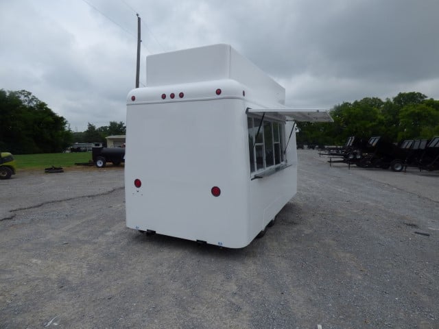 7' x 14' White Fiberglass Smoothie Ice Cream Yogurt Food Event Concession Trailer