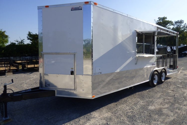 8.5' x 22' Concession Food Trailer White Catering Event