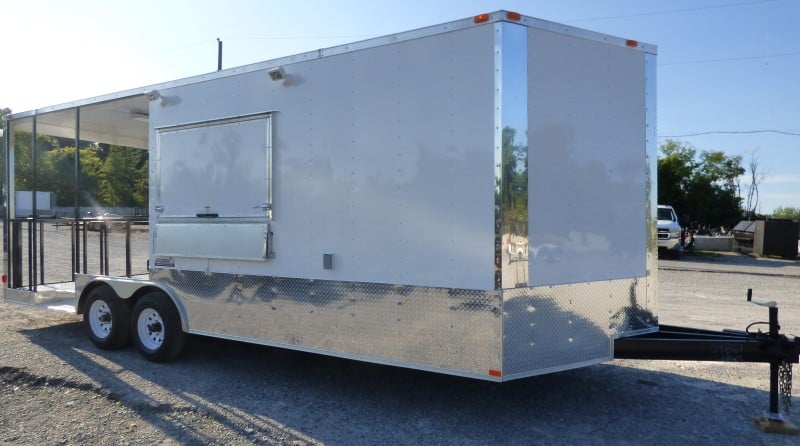 8.5' x 22' Concession Food Trailer White Catering Event