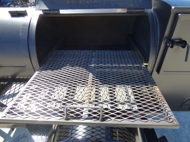 Smoker Trailer Wood 59" x 29" Charcoal Pit Wood Cage BBQ Cooker Front Angle