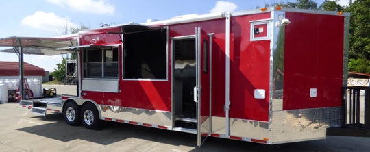 8.5' x 30' Concession Trailer Red Catering Event