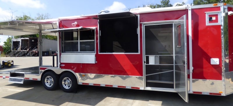 8.5' x 30' Concession Trailer Red Catering Event