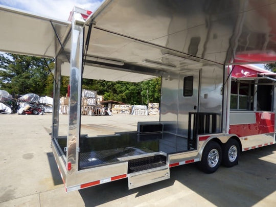 8.5' x 30' Concession Trailer Red Catering Event