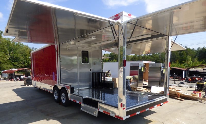 8.5' x 30' Concession Food Trailer Red With Appliances