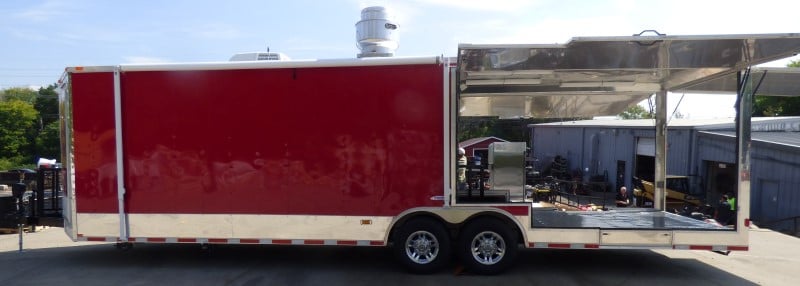 8.5' x 30' Concession Trailer Red Catering Event