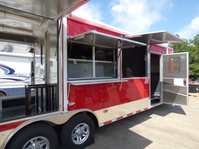 8.5' x 30' Concession Trailer Red Catering Event