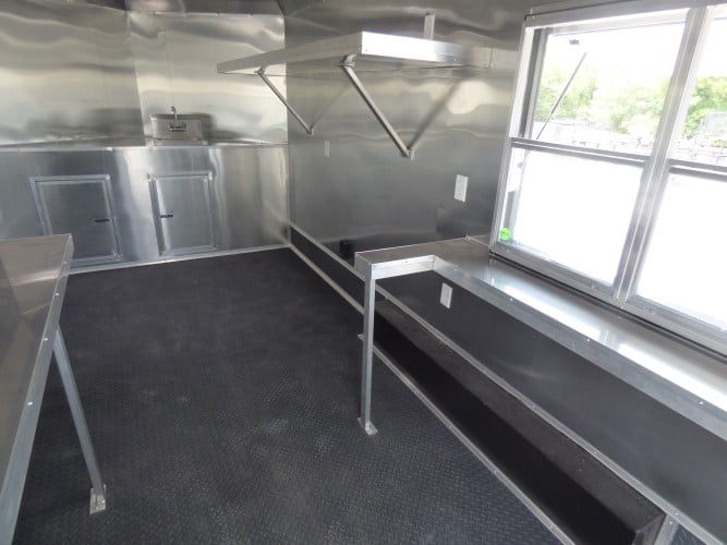 8.5' x 16' Concession Trailer Silver Frost Catering Event