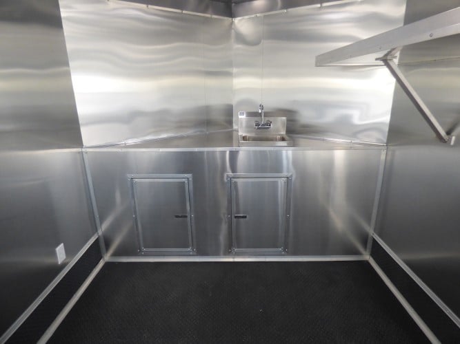 8.5' x 16' Concession Trailer Silver Frost Catering Event